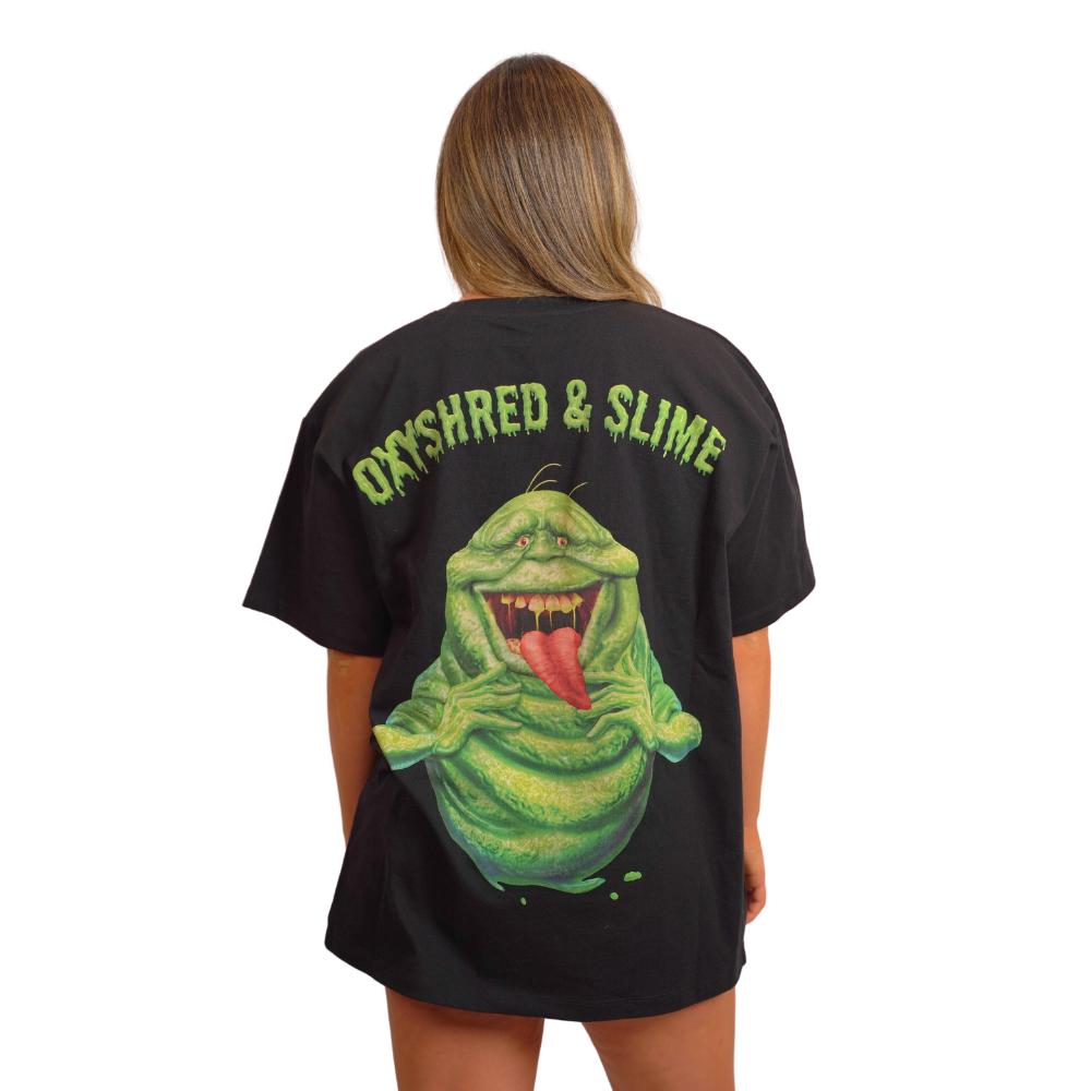 EHP Labs Unisex Slimer Tee - EHPlabs X Ghostbusters™ Official Collaboration - Slim Fit Graphic T-Shirt for Men & Women - Perfect for Halloween, Cosplay & Movie Fans