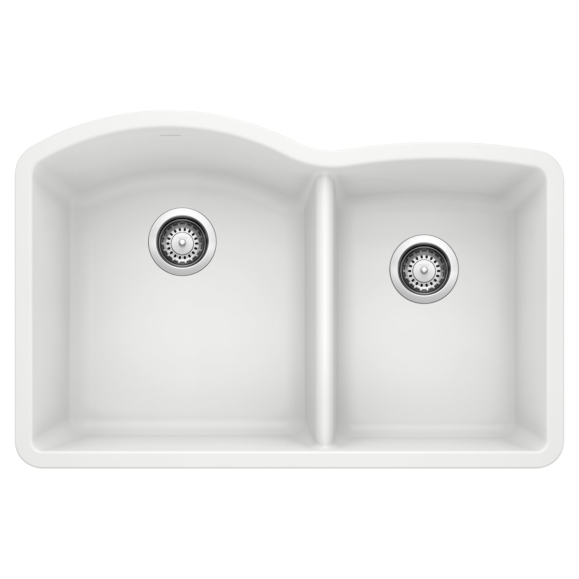 BLANCO 32-Inch Diamond 60/40 Undermount SILGRANIT Composite Kitchen Sink - Durable Stain-Resistant Design for Modern Home Cooking & Dishwashing