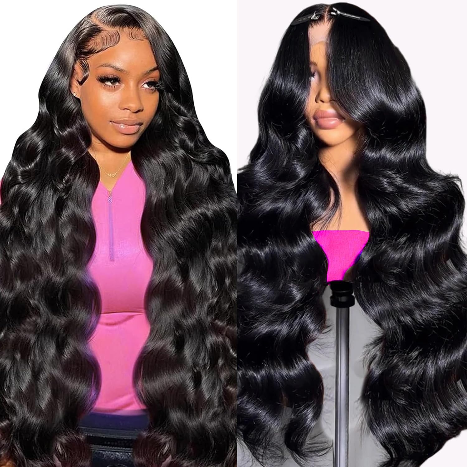 28 Inch Glueless Human Hair Wigs 250% Density Pre Plucked with Baby Hair | 13x6 HD Transparent Lace Front Wig | Body Wave Wear & Go Wig for Black Women | Perfect for Daily Wear, Parties & Special Occasions