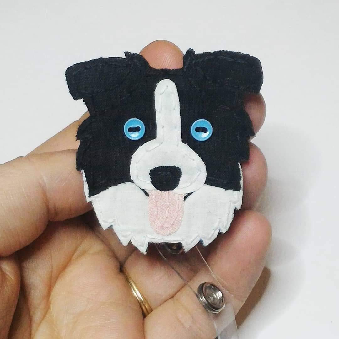 Border Collie & Australian Shepherd Badge Reel Holder - Custom ID Card Holder for Nurses, Teachers & Healthcare Workers - Durable Dog Lover Badge Clip for Work & Hospital Use