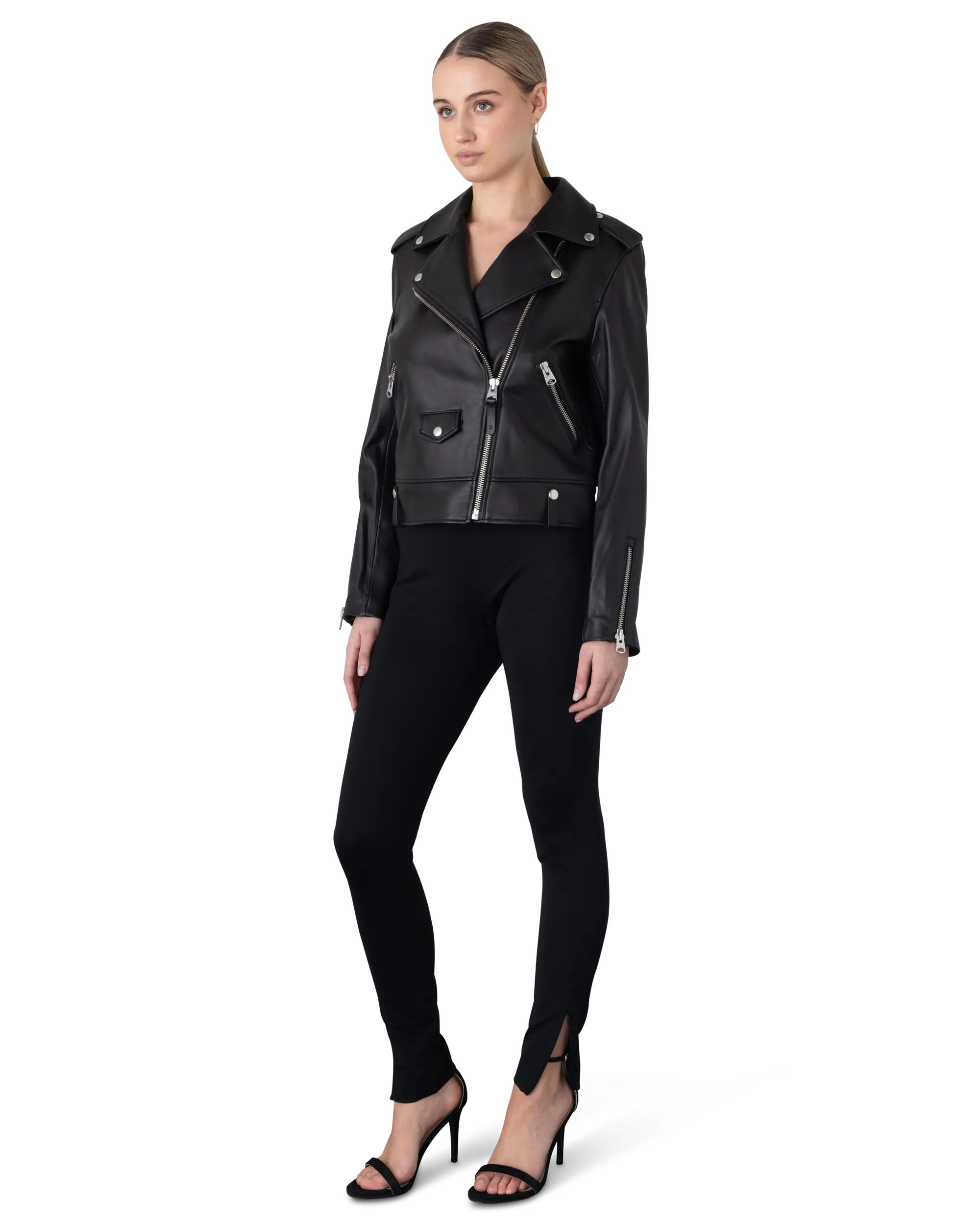 Baya CH Genuine Leather Biker Jacket for Men & Women - Stylish Motorcycle Riding Jacket with Zipper Pockets - Perfect for Casual Outfits, Night Out, and Motorcycle Enthusiasts