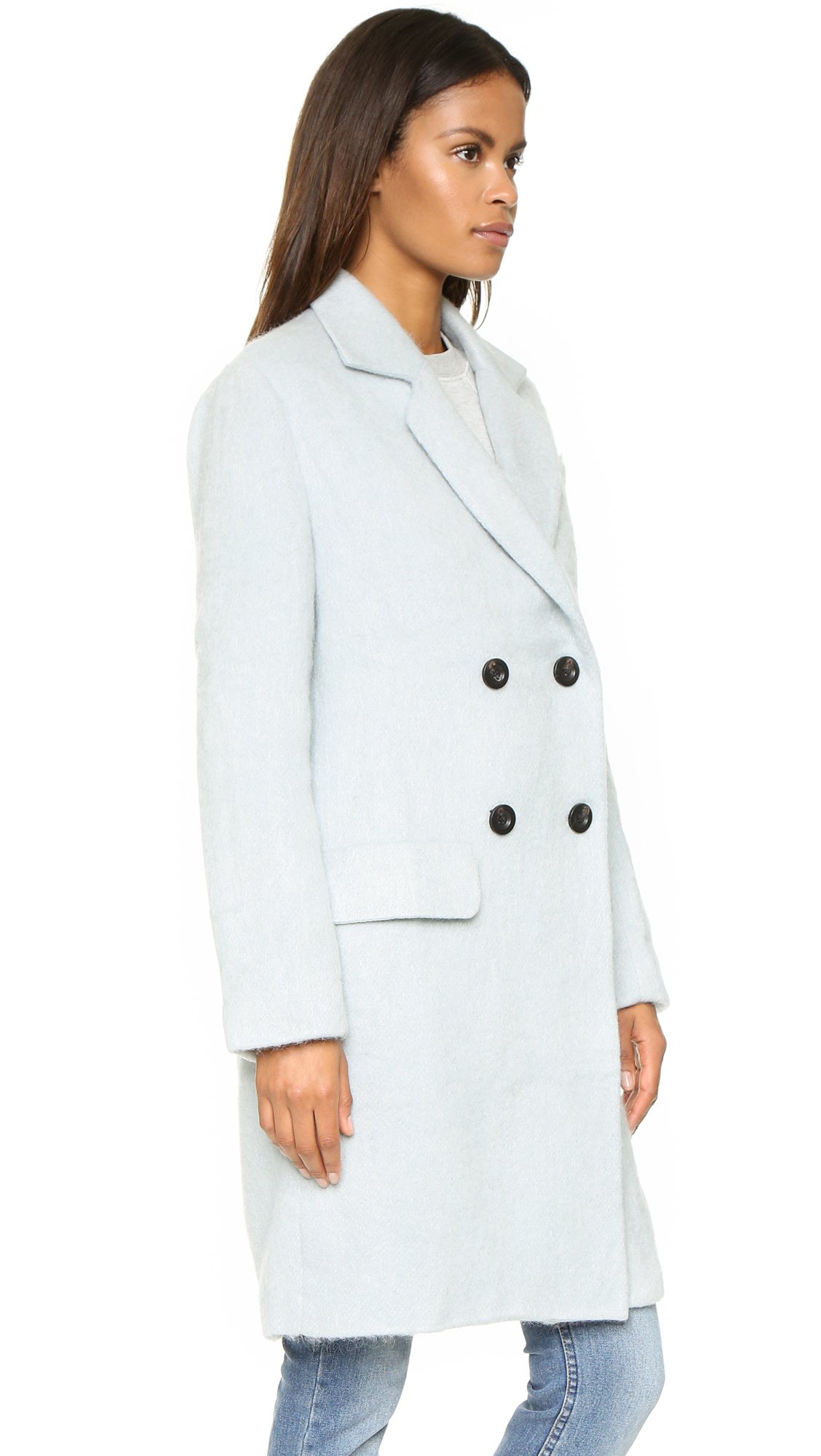 JOA Women's Double Breasted Wool Blend Trench Coat - Classic Winter Warm Long Jacket for Office, Dating & Formal Occasions