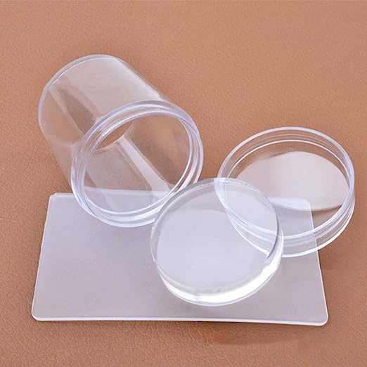ARAA PAVA Soft Silicone Jelly Nail Stamper & Scraper Set - Professional Nail Art Tool Kit with Lid & Large Scraper for DIY Nail Stamping Plates - Perfect for Salon, Home Manicure & Nail Art Enthusiasts (1 Pack)