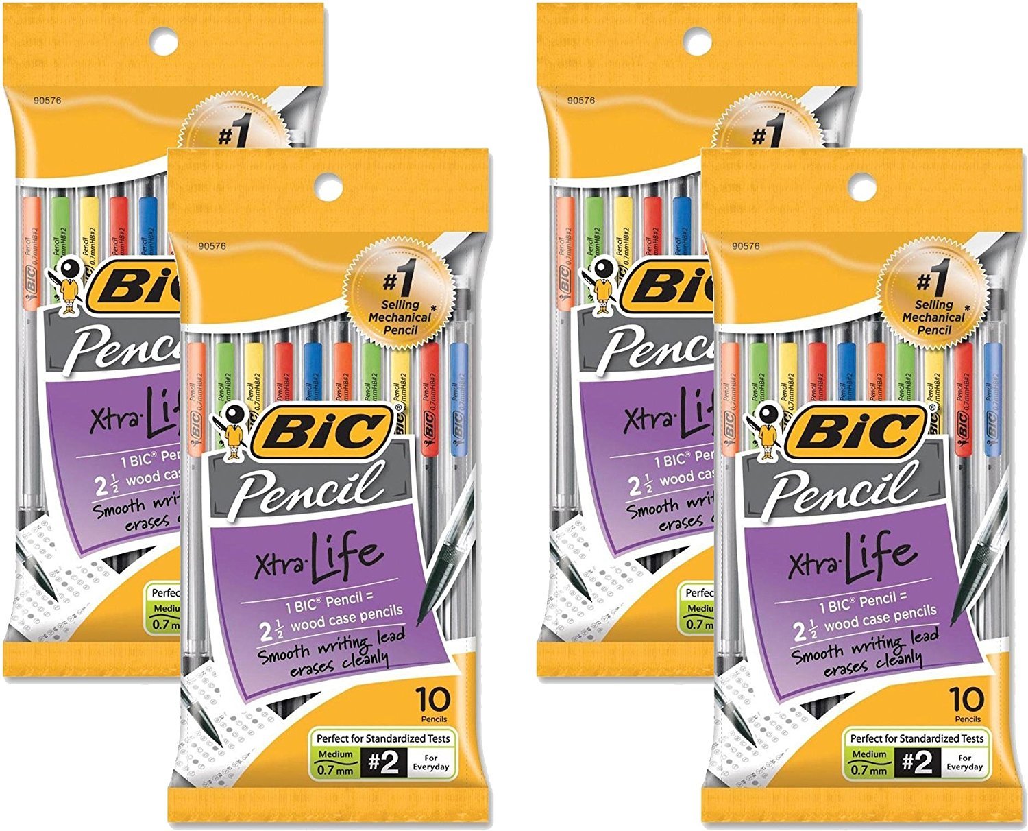 BIC Xtra Life Pencils 0.7mm, 40-Pack for School & Office Use