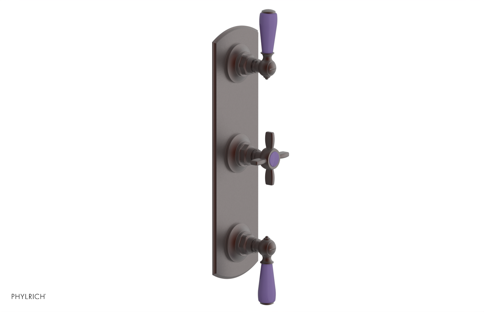 Jamestown Thermostatic Shower Valve with Dual Volume Control - Purple Accented Bathroom Fixture for Modern & Luxury Showers