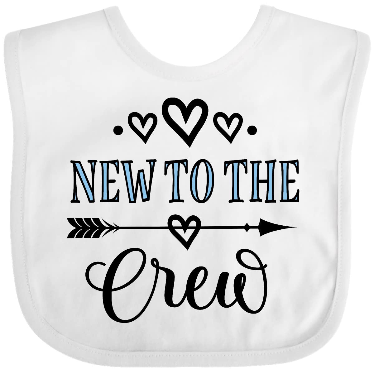 Inktastic New To The Crew Baby Boy Bib - Soft & Absorbent Drool Bib for Infants - Perfect for Feeding, Playtime & Everyday Use