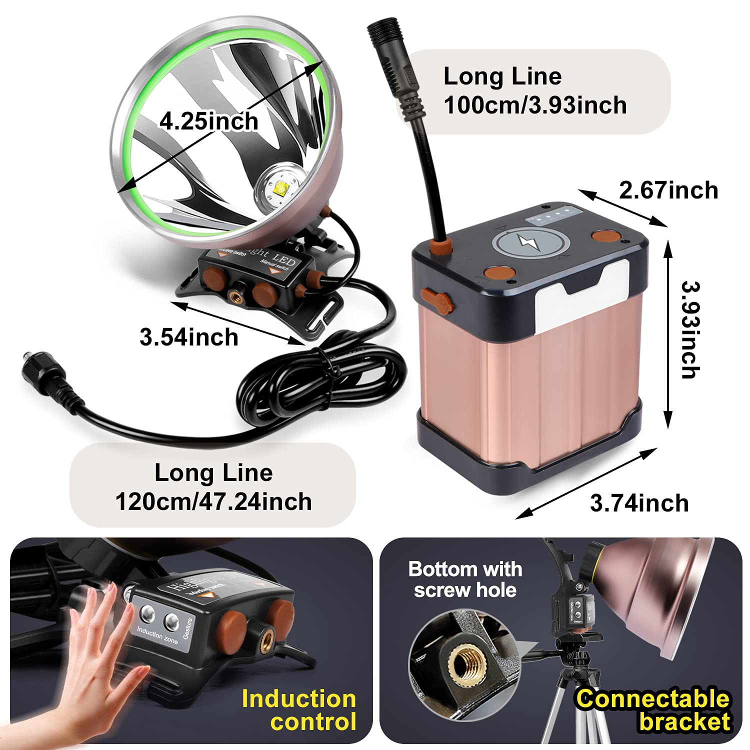 **High Power LED Headlamp for Coon Hunting - 22000mAh Rechargeable, Super Bright, Waterproof Headlight - Perfect for Hunting, Fishing, Camping & Outdoor Adventures**