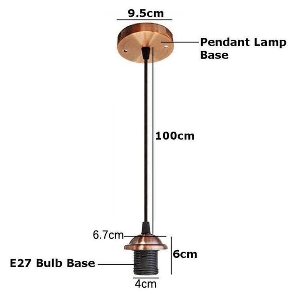 Vintage Retro Modern E27 Ceiling Pendant Light Fixture - White Hanging Lamp Holder with Suspension Kit for Living Room, Bedroom & Dining Room
