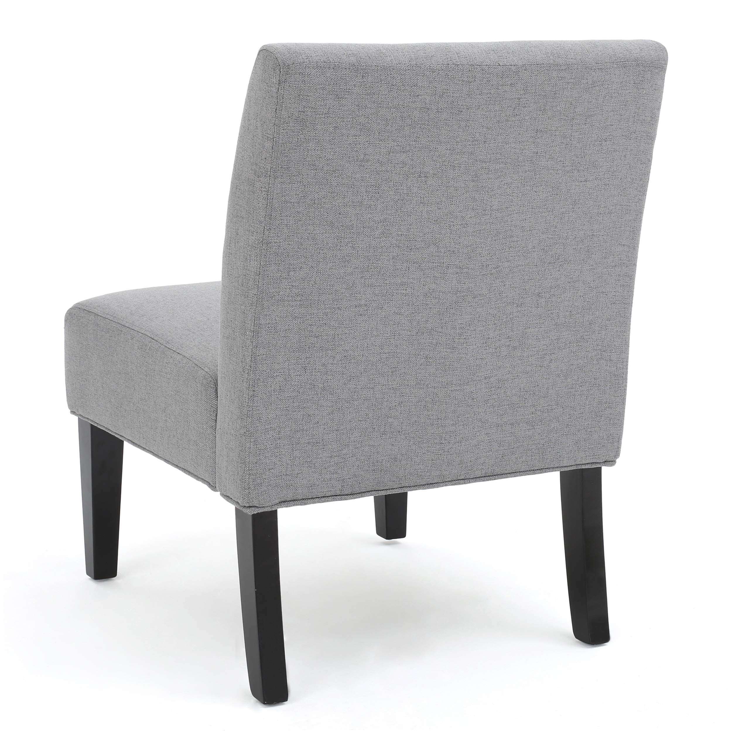 Christopher Knight Home Kassi Fabric Accent Chair - Grey Upholstered Living Room Chair for Small Spaces, Bedroom or Office - Comfortable Modern Lounge Seating for Home Decor