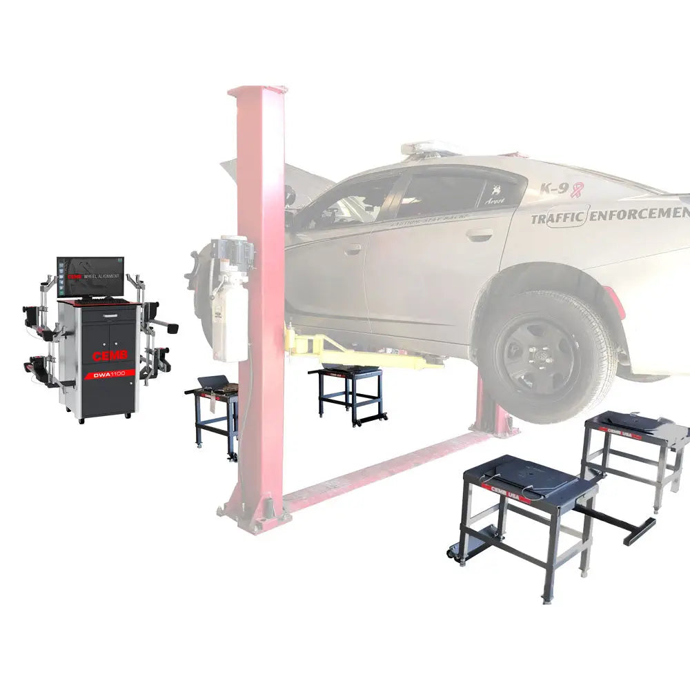Cemb DWA1100CWAS Complete Wheel Alignment System - Professional Wheel Alignment Kit for Auto Shops & DIY Car Maintenance