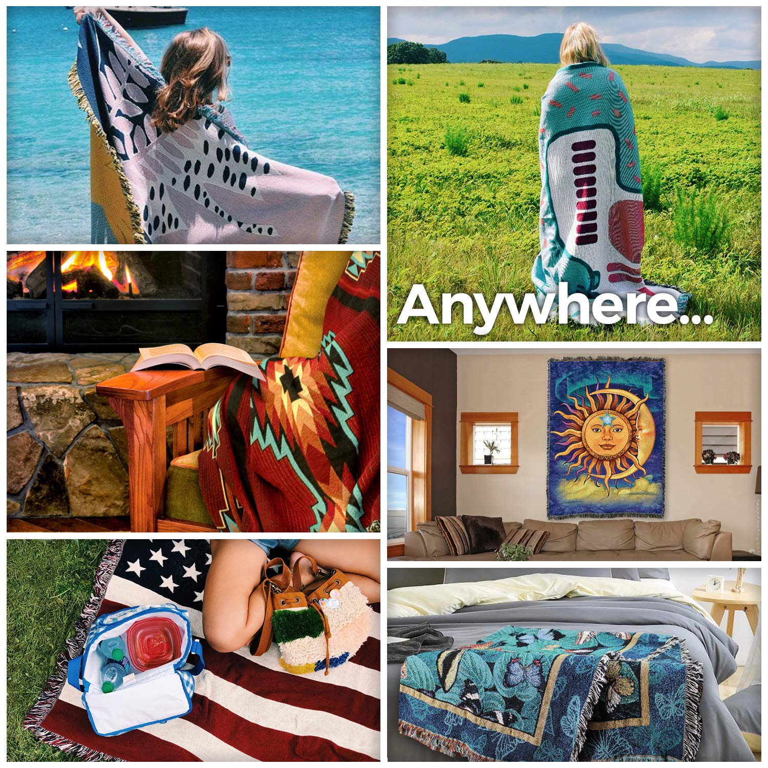 Pure Country Weavers 'Not All Heroes Wear Capes' Military Tapestry Throw Blanket - 100% Cotton Woven, Made in USA (72x54 Inches) - Perfect Gift for Veterans, Soldiers & Patriotic Home Decor