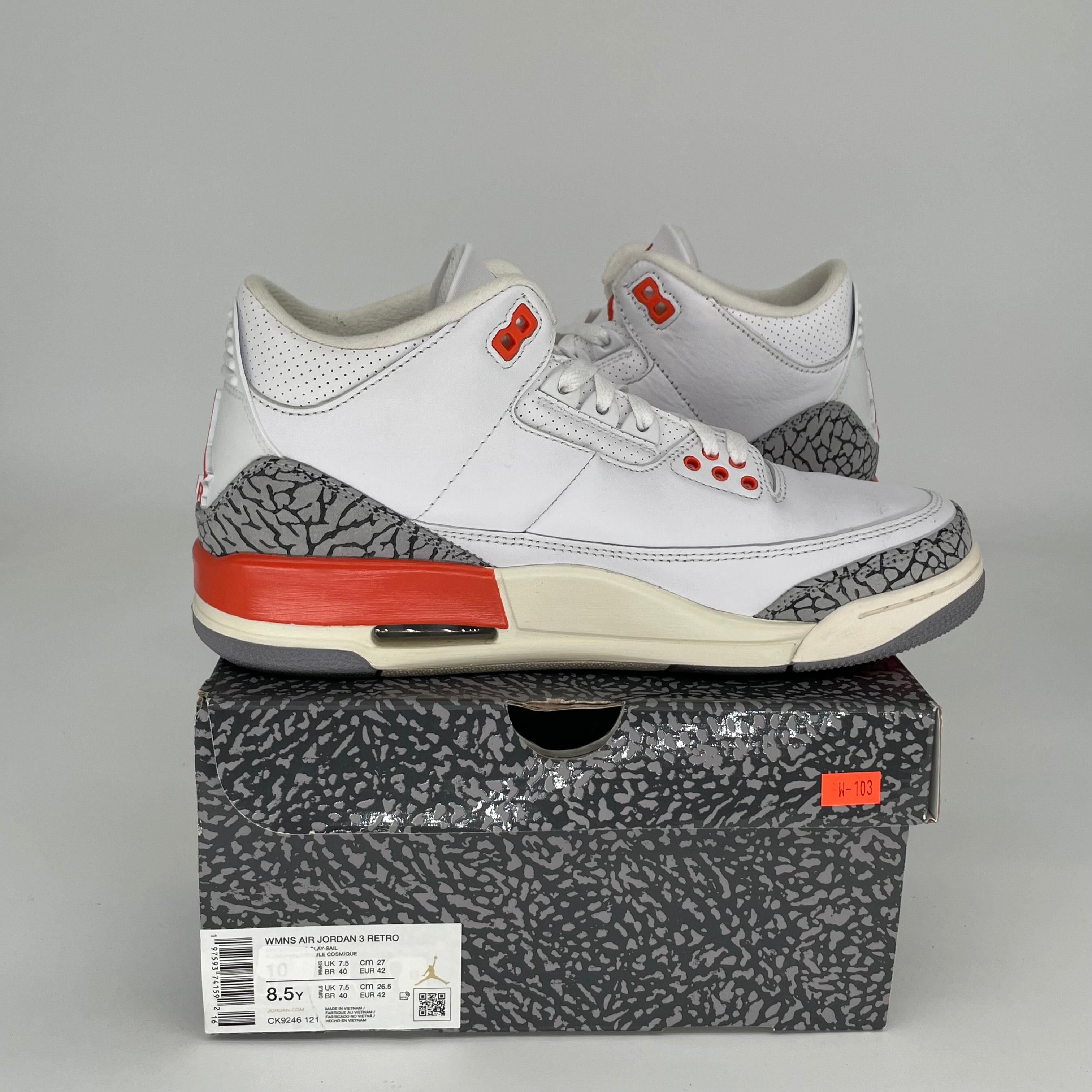 AIR JORDAN 3 GEORGIA PEACH Women's Basketball Shoes Size 8.5/10W - Style CK9246-121 | Perfect for Court Performance & Streetwear Fashion