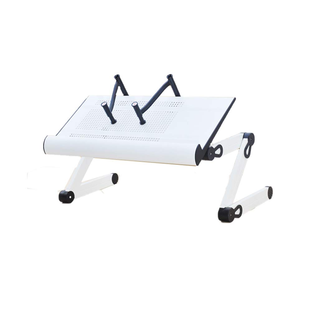 Foldable Aluminum Book Stand with Non-Slip Baffle & Book Presser - Adjustable Reading Shelf for Books, Laptops & Phones (White) | Perfect for Bed Reading, Office & Study Desk