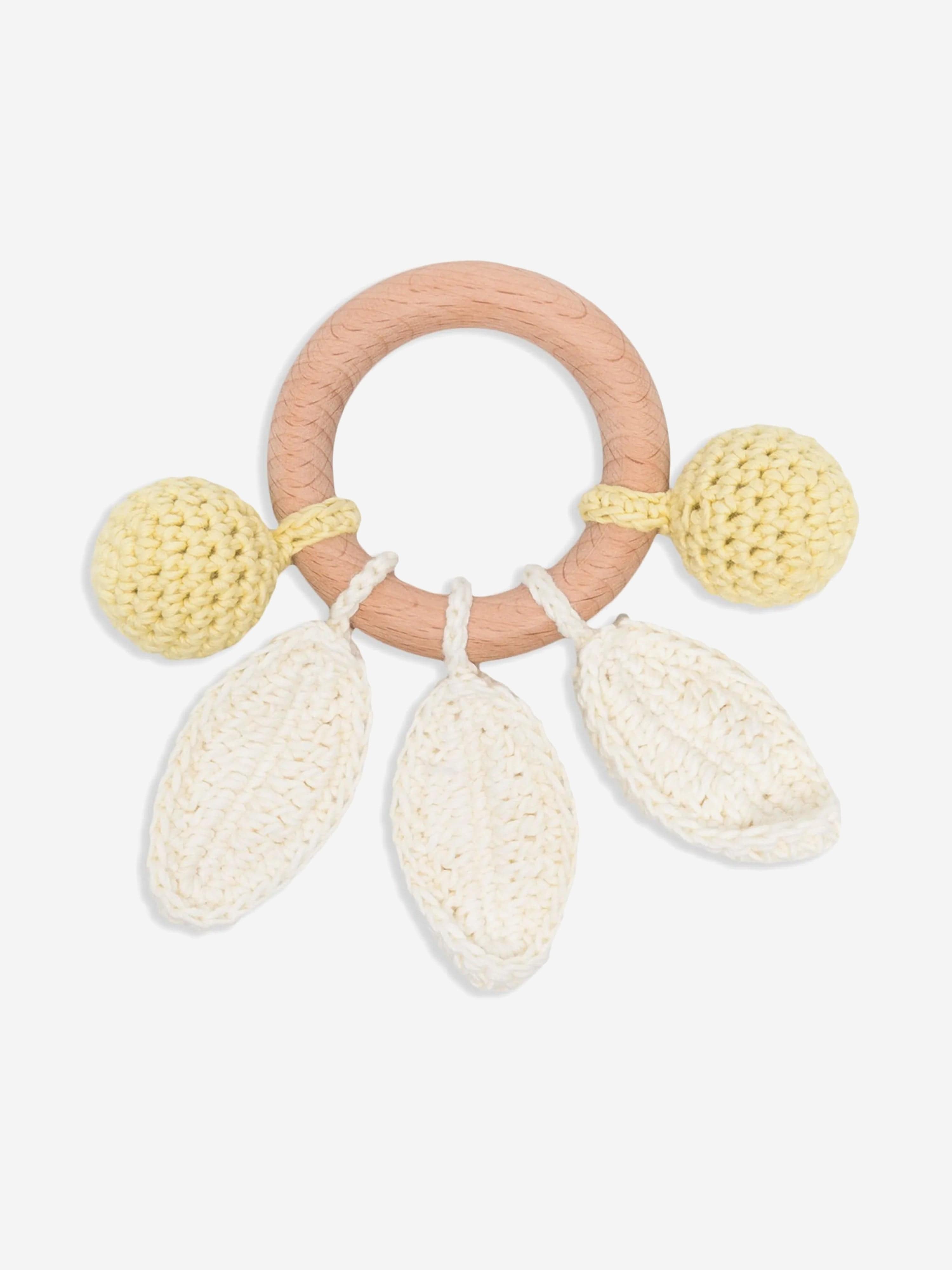 Baby Girls Be Cherry Mini Crochet Rattle Toy - Colorful Handmade Infant Teether for 0-12 Months | Perfect for Nursery, Baby Shower Gifts & Sensory Play