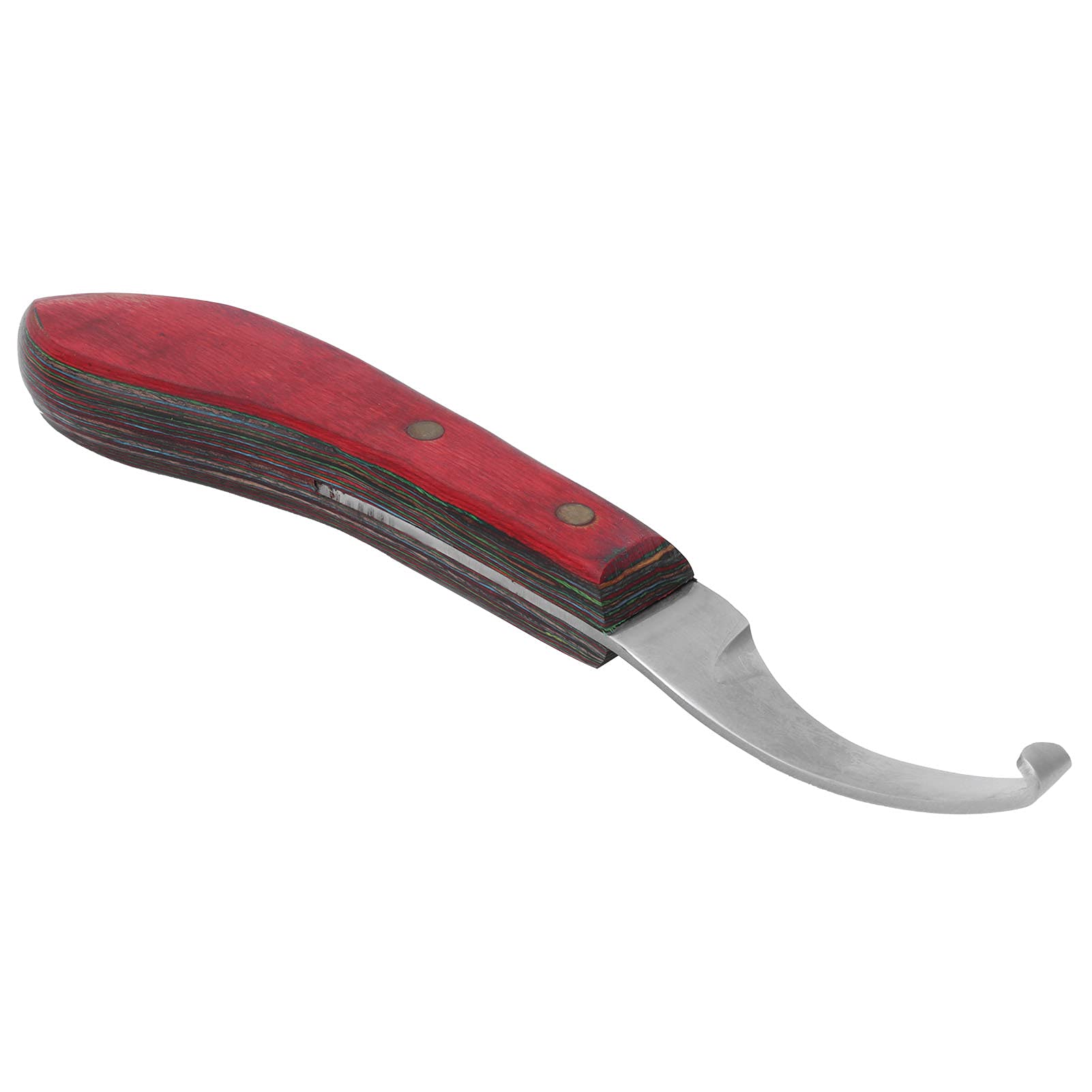 Professional Right-Handed Curved Hoof Knife - Farrier Tool with Composite Wooden Handle for Hoof Trimming & Cleaning | Perfect for Equine Care, Horse Grooming & Veterinary Use