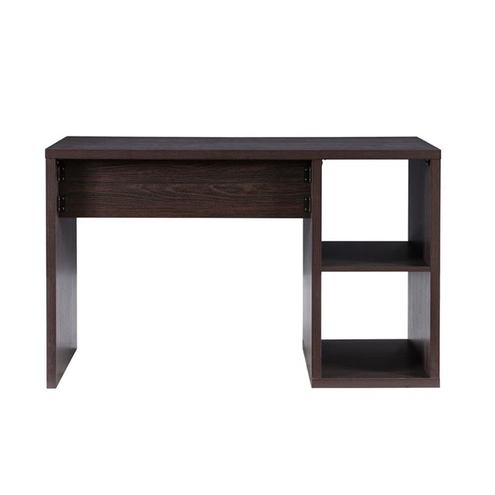 Linon Lane Wood Two Cube Desk in Espresso - Modern Home Office Desk with Storage Cubes for Small Spaces, Study & Workstation Organization