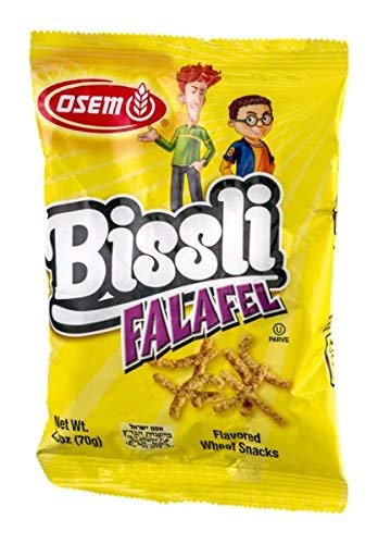 Osem Bissli Falafel Flavored Crunchy Wheat Snacks - 2.5oz Bags (Pack of 24) | No Artificial Colors or Preservatives | Healthy Middle Eastern Snack for Parties, School Lunches & On-the-Go