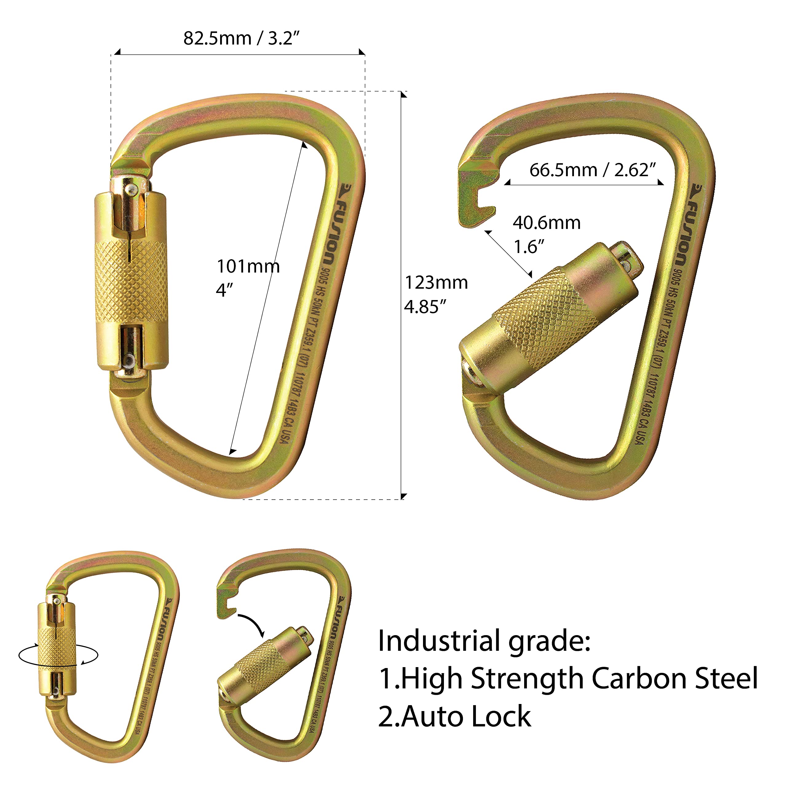 Premium Fall Protection Self-Retractable Safety Lanyard - OSHA Compliant, 450lb Capacity - Ideal for Construction, Roofing & Industrial Work