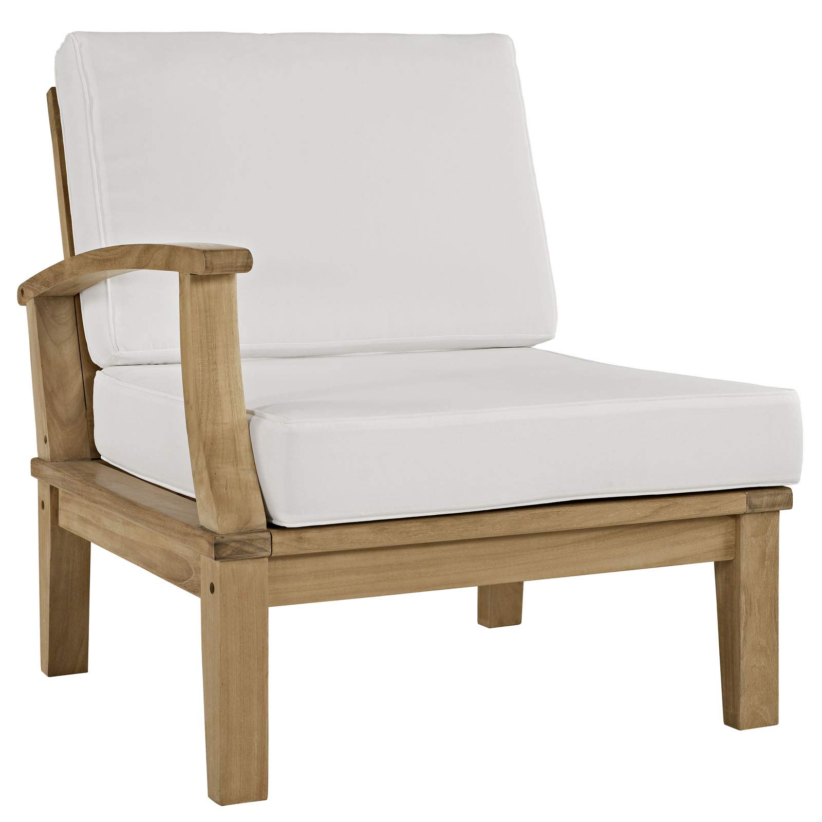 Modway EEI-1817-NAT-WHI-SET Marina Premium Grade A Teak Wood Outdoor Patio Dining Set - 8-Piece Seating for Backyard, Garden, Poolside - Natural White Finish Weather-Resistant Furniture