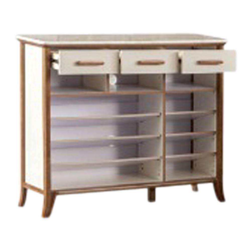 Modern Shoe Storage Cabinet with 4-Tier Organizer - Space Saving Entryway Shoe Rack for Hallway, Closet & Mudroom Organization (White)