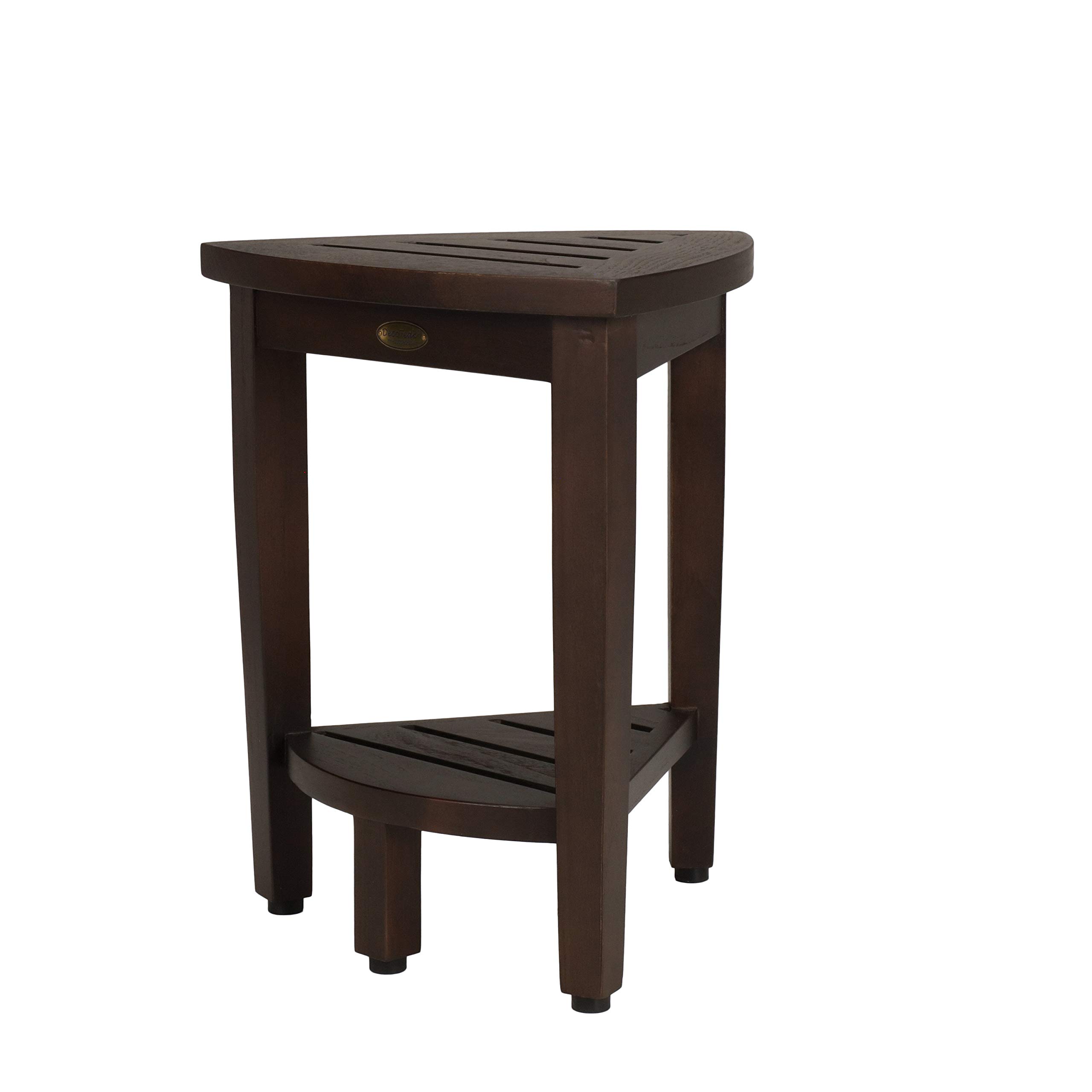 Premium Waterproof Teak Wood Shower Bench with Storage Shelf - Non-Slip Shower Stool Seat for Bathroom Safety & Organization - Ideal for Spa, Elderly & Handicap Accessibility in Showers