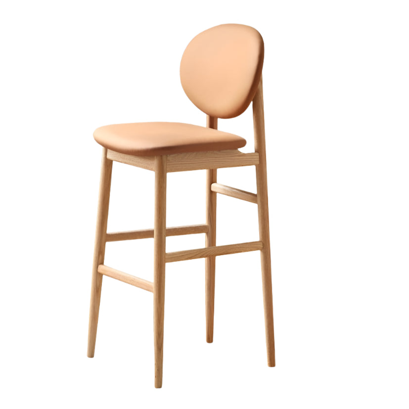 18.1x18.8x41.7 inch / 46x48x106cm / Natural wood color / Bronze yellow soft bag bar stool