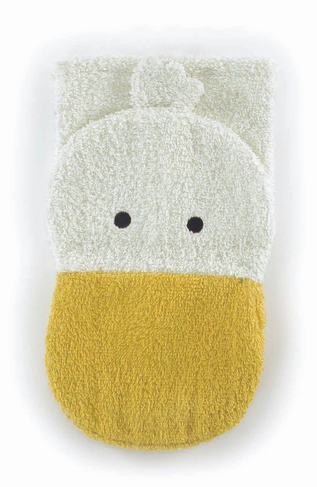 Furnis Small Washcloth Hand Puppet Duck - Soft Bath Toy for Kids, Interactive Baby Shower Gift, Fun Bathtime & Storytelling Companion