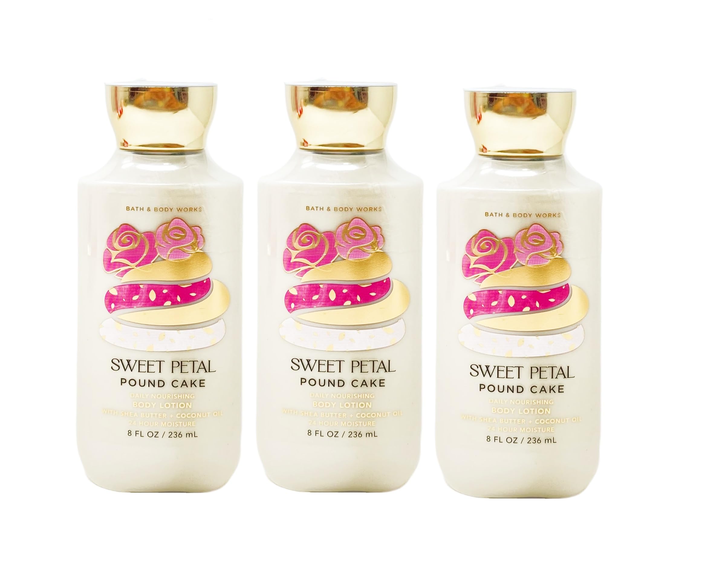 Sweet Petal Pound Cake Body Lotion 3-Pack | Moisturizing & Fragrant Bath & Body Works Product | Perfect for Gifts, Self-Care & Daily Hydration