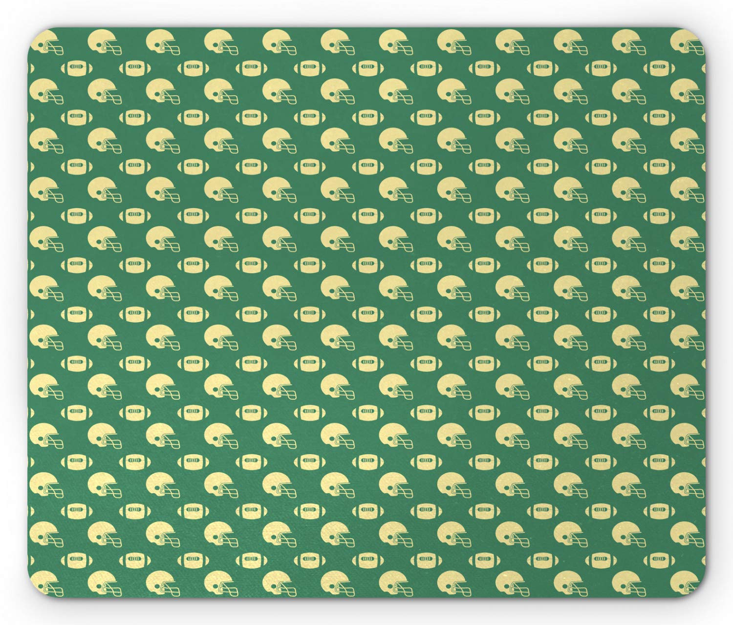 Ambesonne American Football Mouse Pad - Retro Championship Tournament Design with Cream Colored Balls, Non-Slip Rubber Base, Standard Size Rectangle Mousepad in Green & Cream | Perfect for Gamers, Office & Sports Enthusiasts
