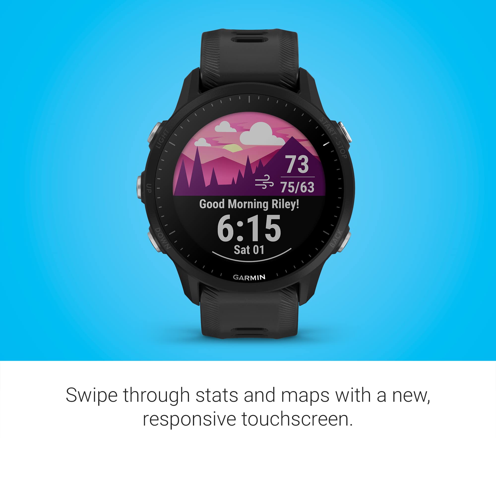 Garmin Forerunner 955 Solar GPS Running Smartwatch - Solar Charging, 24/7 Heart Rate Monitor, Triathlon & Multisport Tracking - Perfect for Runners, Cyclists & Triathletes - Long Battery Life, Black - Ideal for Outdoor Training, Marathons & Fitness Tracking