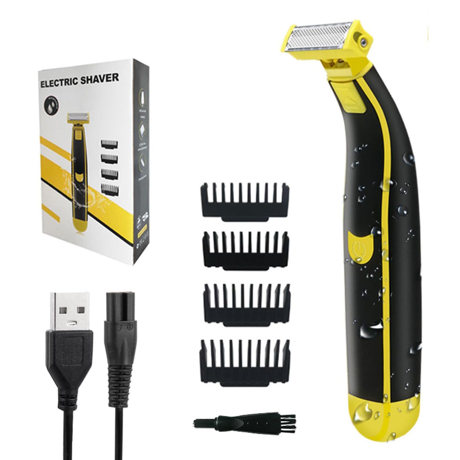 Best Electric Shaver for Men - Wet & Dry Rechargeable Razor with Fast Motor & Non-Slip Grip - Includes Electric Shaver Cleaner - Perfect for Travel, Gym & Daily Shaving (Model #3)