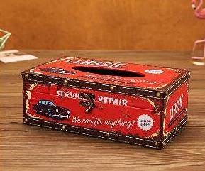 Vintage Leather Tissue Box Cover with Lock - American Style Desktop Storage Box for Home & Coffee Shop Decor (Clear) - Perfect for Office, Living Room, and Restaurant Decoration