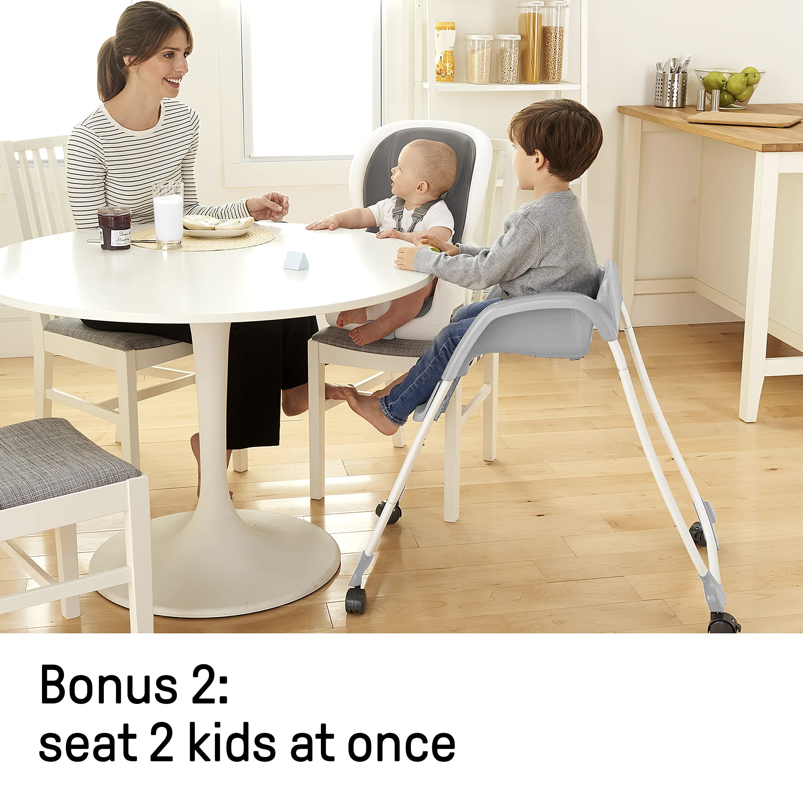 Ingenuity SmartClean Trio Elite 3-in-1 Convertible Baby High Chair, Toddler Chair & Booster Seat for Ages 6 Months+ | Easy-Clean Design | Perfect for Dining, Snacking & Playtime | Slate Gray (Unisex)