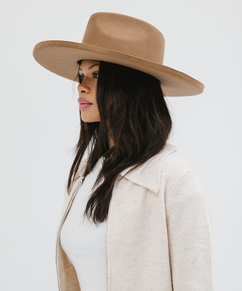 Amelia Pencil Brim Fedora Hat for Women - Stylish Wide Brim Sun Hat for Outdoor, Beach, and Summer Fashion