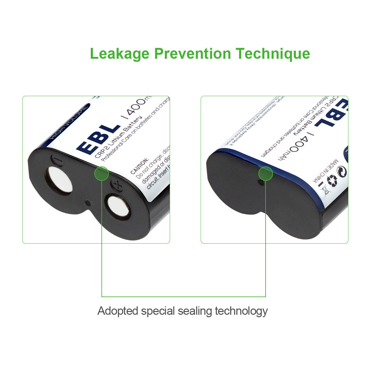 EBL CR P2 6V 1400mAh Lithium Battery for Cameras - High Capacity Replacement Battery for Digital Cameras, Flash Units & Photo Equipment - Perfect for Professional Photography & Outdoor Shooting
