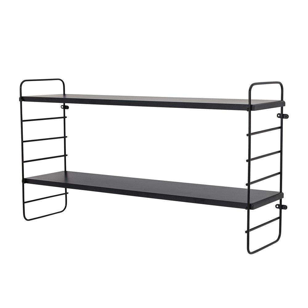 BLOOMINGVILLE Modern Black Wall Shelf - Rustic Industrial Floating Shelf for Living Room, Bedroom, Kitchen & Office Decor