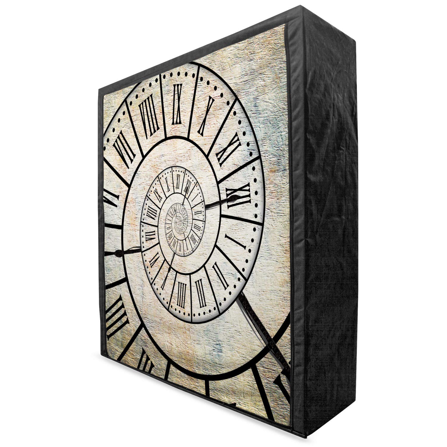 Ambesonne Vintage Roman Numeral Wall Clock with Spiral Design - 59