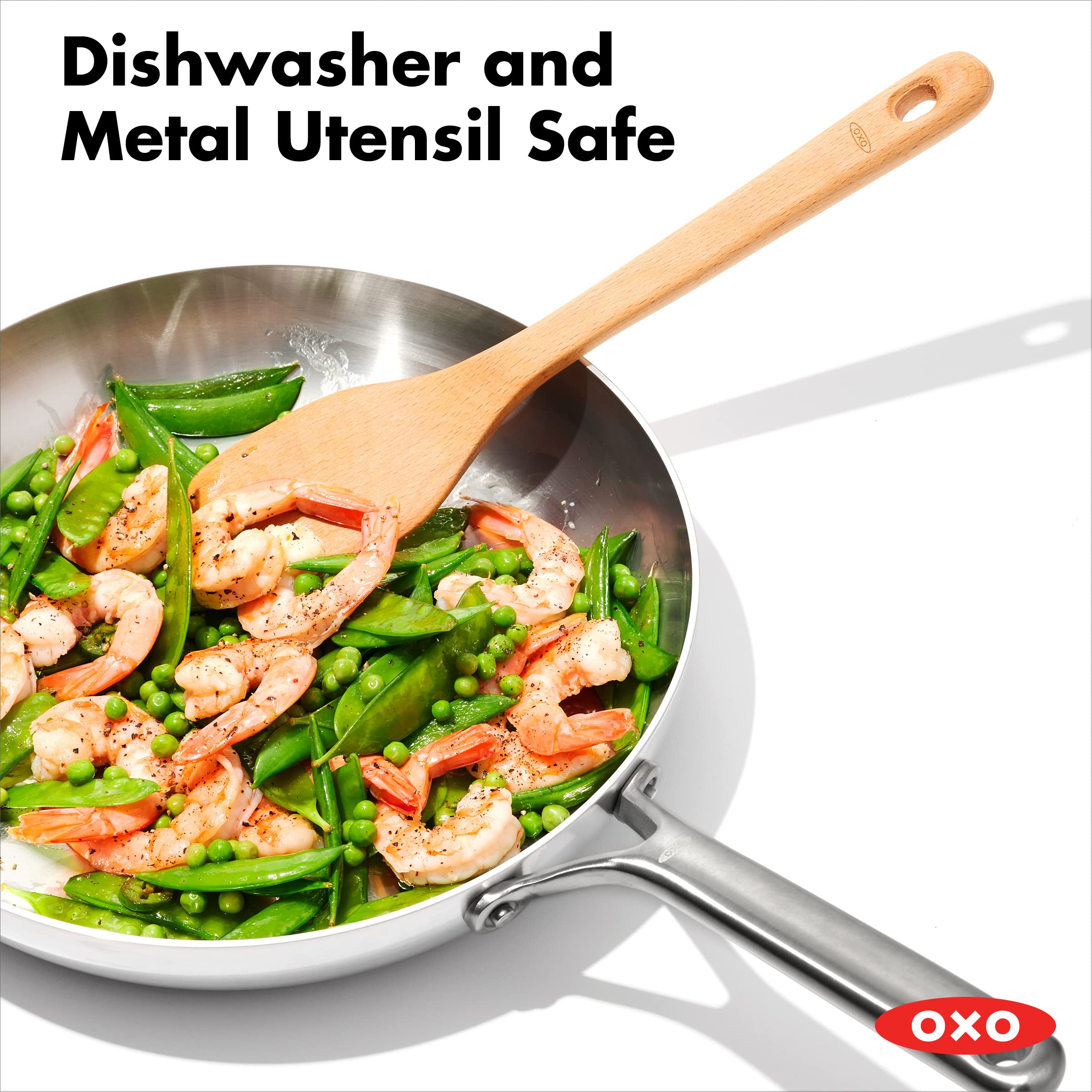 OXO Mira Tri-Ply Stainless Steel 12-Inch Frying Pan Skillet - Induction Compatible, Multi-Clad Construction, Dishwasher & Metal Utensil Safe - Perfect for Searing, Sauteing & Everyday Cooking