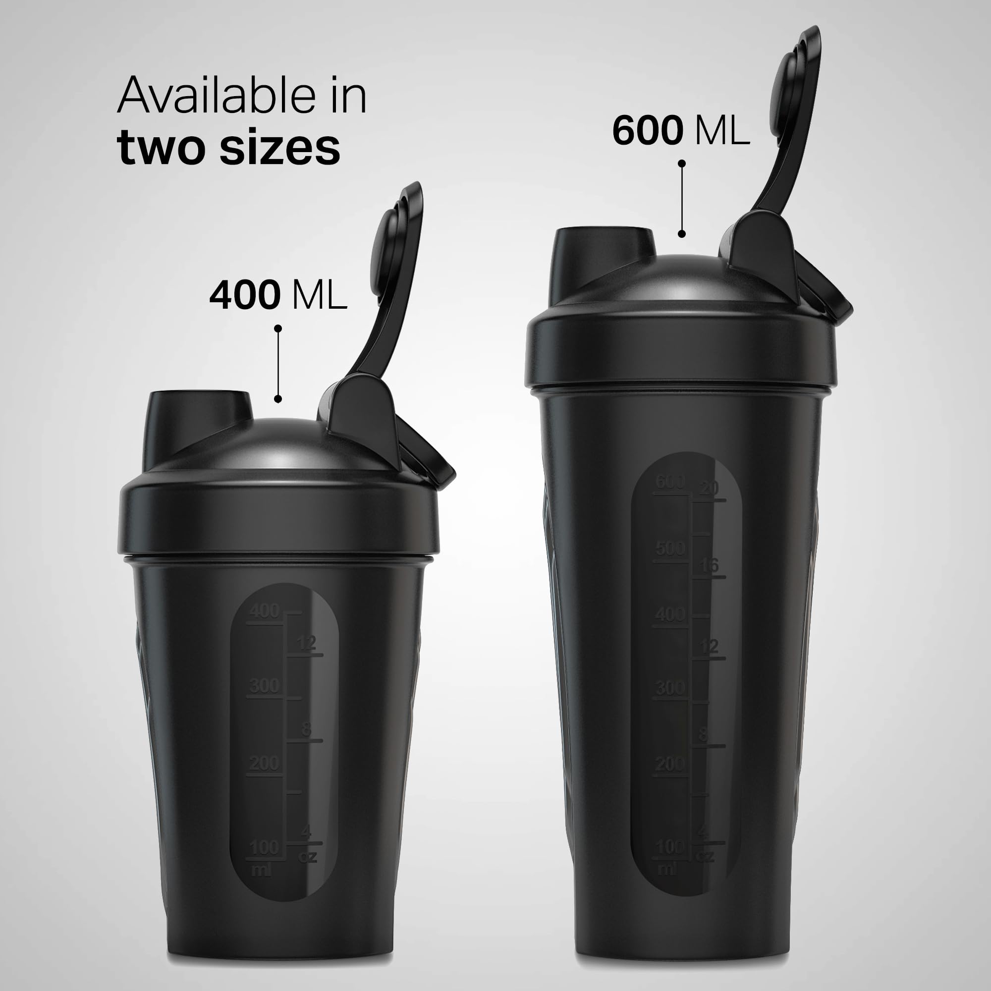 Premium 600ml Protein Shaker Bottle with Stainless Steel Whisk Ball & Powder Funnel - Leak-Proof Workout Shaker Cup for Protein Powder & Pre-Workout Drinks - Perfect for Gym, Fitness & Post-Workout Recovery