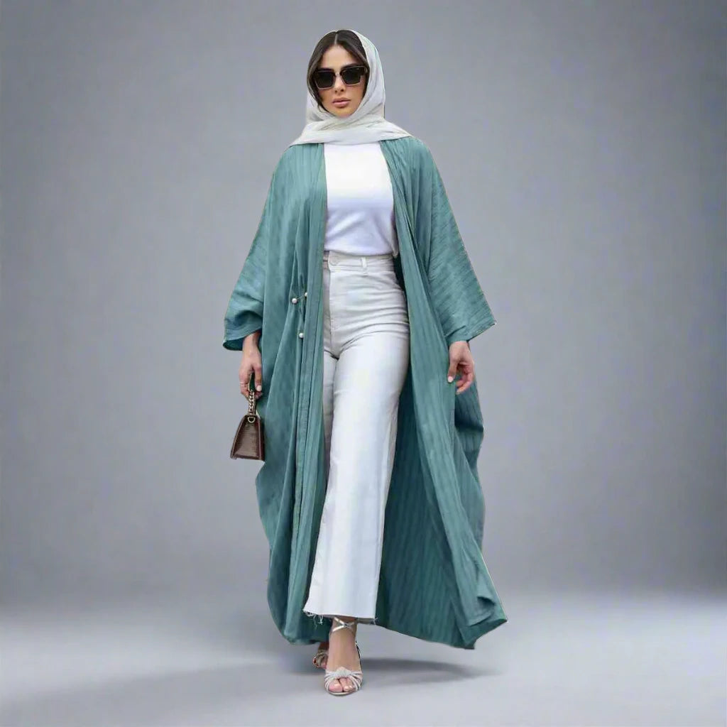 Muslim Women's Free Size Cardigan Open Abaya Dress - Modest Islamic Clothing for Prayer, Home & Outdoor Wear