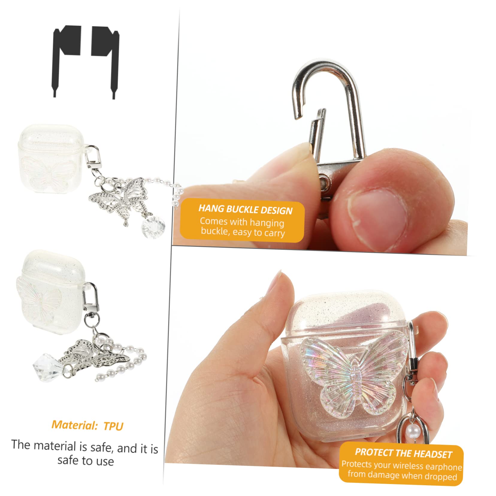 Homoyoyo Clear TPU Earphone Case with Earbuds - Protective Shell for AirPods Pro 3 | Perfect for Travel, Workout & Daily Use