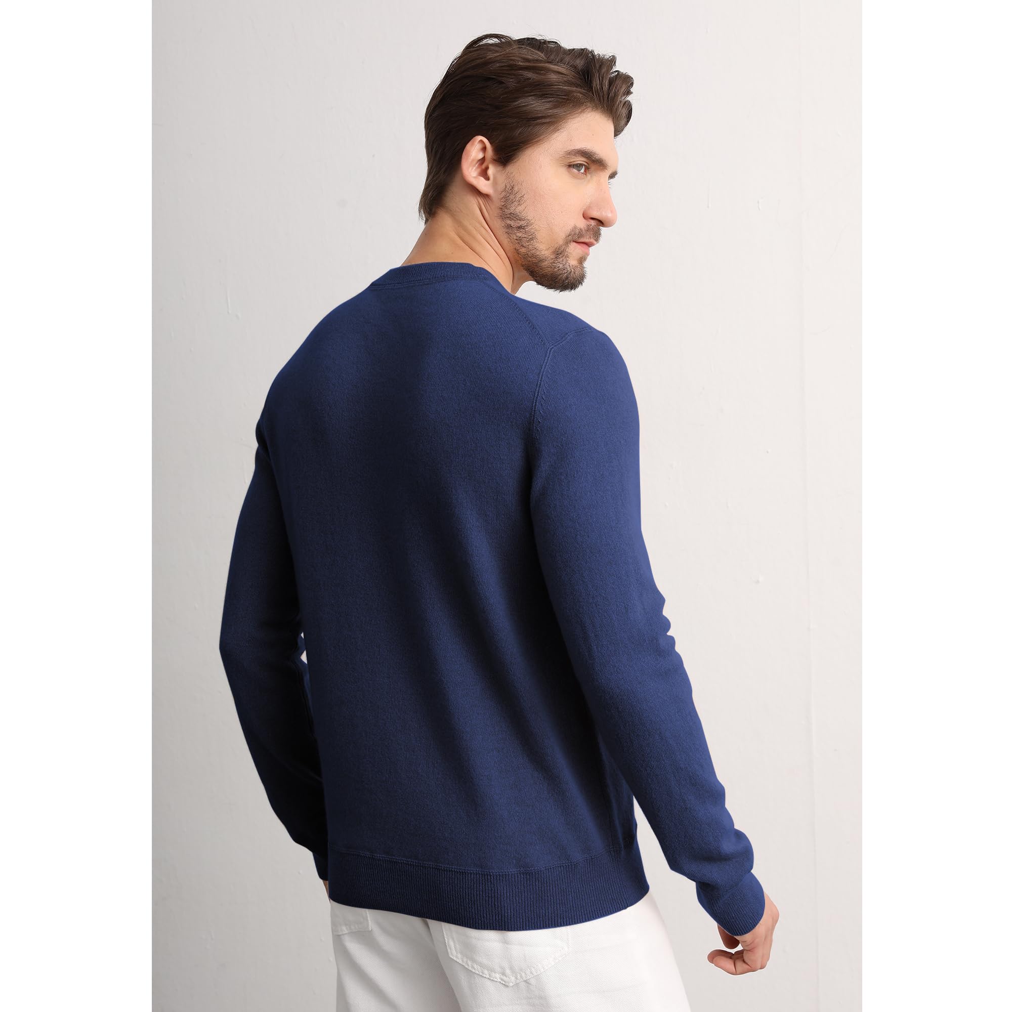 Premium GreenMount Cashmere Sweaters for Men - Soft Crewneck Long Sleeve Pullover Winter Sweater | Warm & Comfortable for Office, Travel & Casual Wear