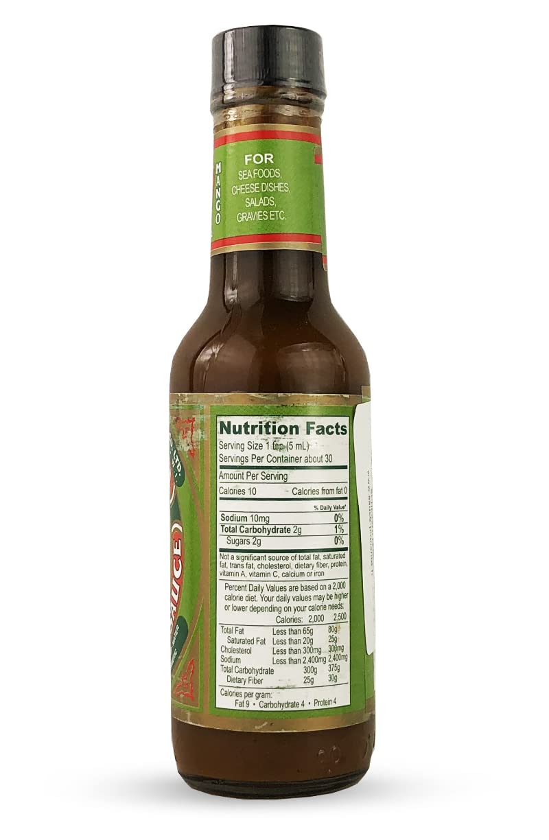 Pickapeppa Gingery Mango Hot Sauce 5oz - Spicy Sweet Caribbean Flavor - Pack of 3 Bottles - Perfect for Tacos, Grilled Meats & Seafood Dishes