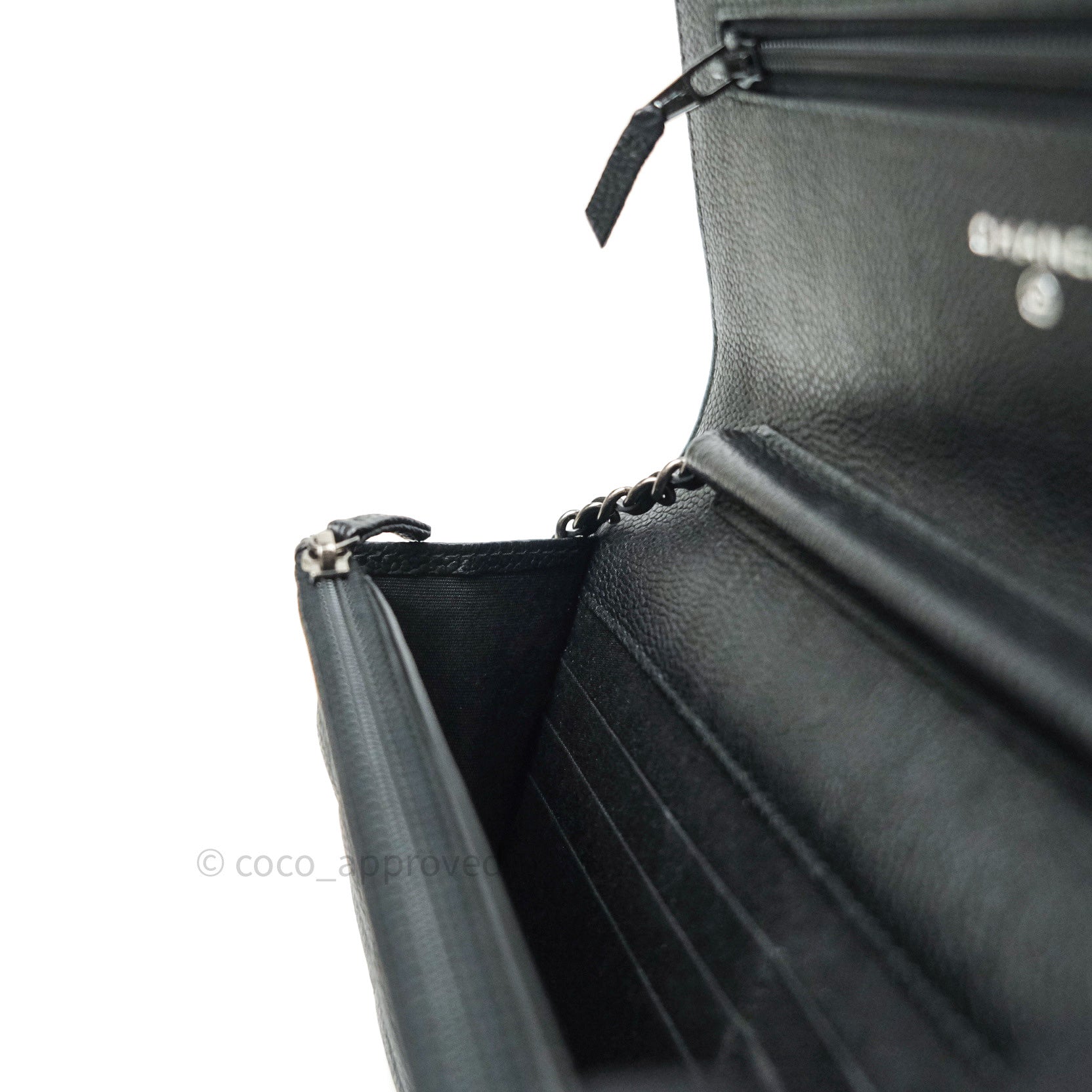 Chanel Boy Wallet on Chain WOC Black Caviar Leather with Ruthenium Hardware - Luxury Crossbody Bag for Women, Perfect for Parties & Evening Events