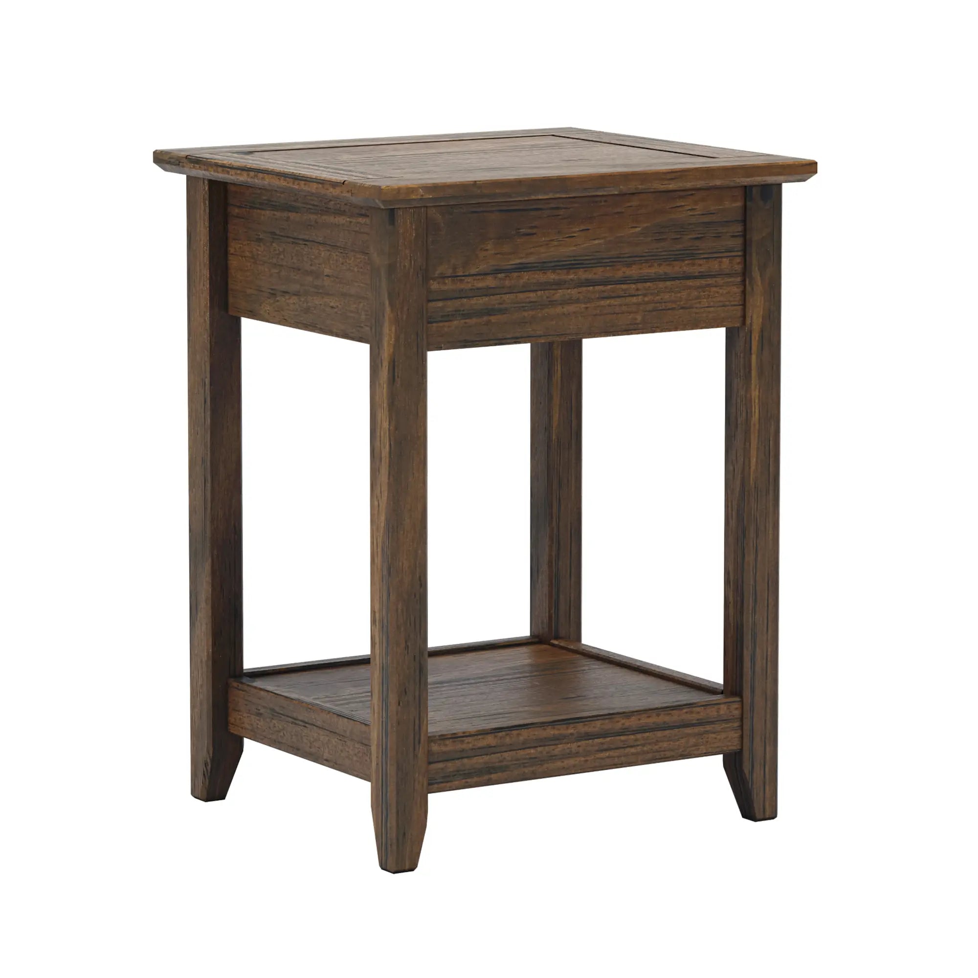 Greenport Modern End Table - Small Side Table for Living Room, Bedroom, or Office - Nightstand with Storage Shelf - Compact Accent Table for Home Decor