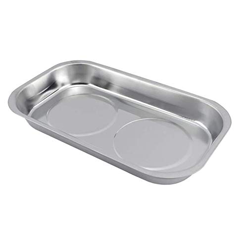 Edward Tools 9.5” Large Heavy Duty Stainless Steel Magnetic Parts Tray - Extra Strong Magnet for Screws, Nuts, Bolts & Small Tools - Ideal for Mechanics, DIY Projects & Workshop Organization