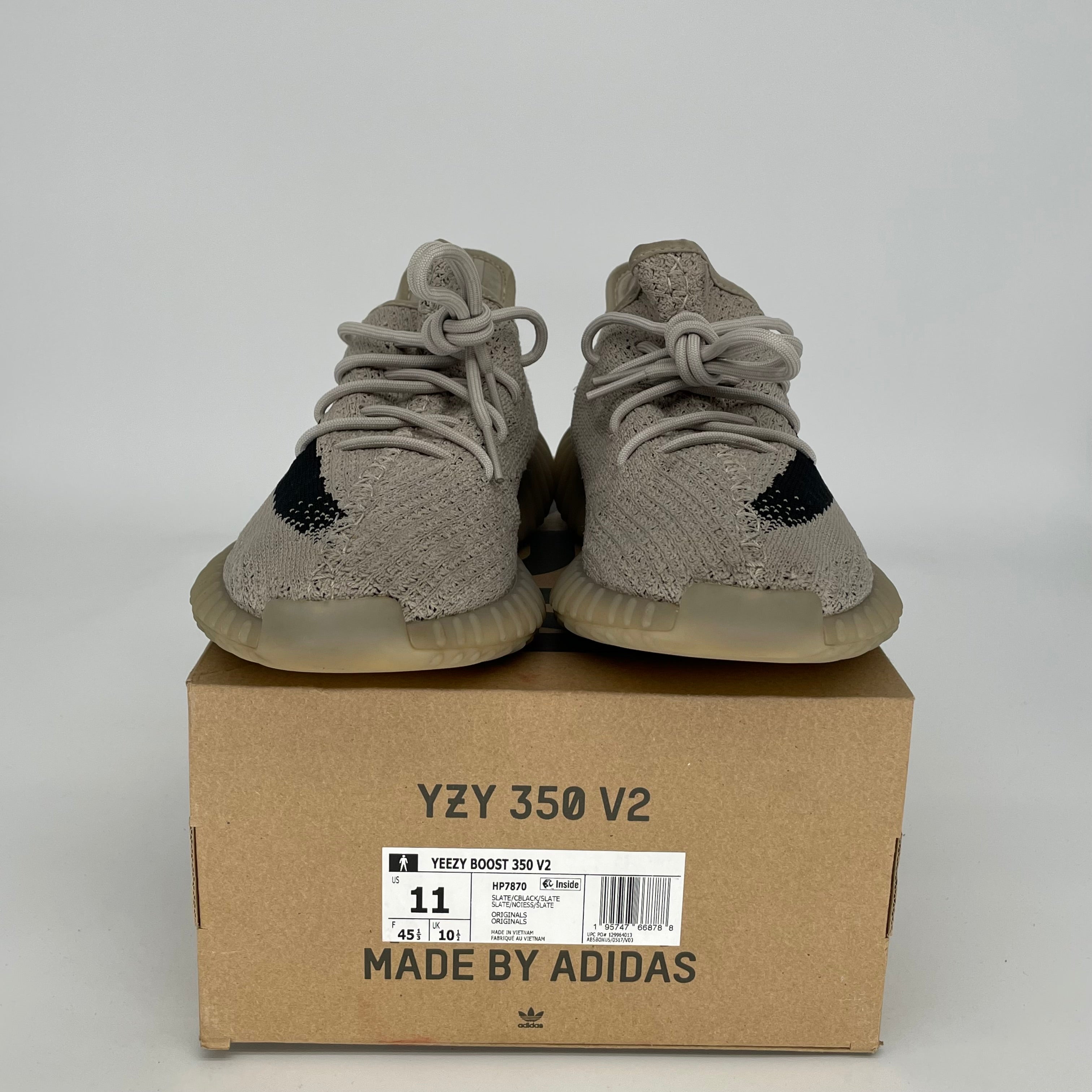 Adidas Yeezy 350 V2 Slate Sneakers - Men's Size 11 (HP7870) | Boost Comfort for Running, Gym & Casual Wear