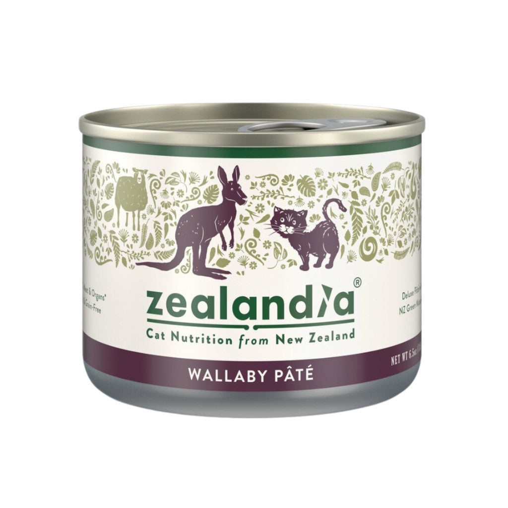 Premium Zealandia Wet Cat Food - 185g Pate with Duck, Goat, Venison, Wallaby, Beef, Chicken, Hoki, Lamb & Salmon - Grain-Free Formula for All Life Stages - Perfect for Picky Eaters & Sensitive Stomachs
