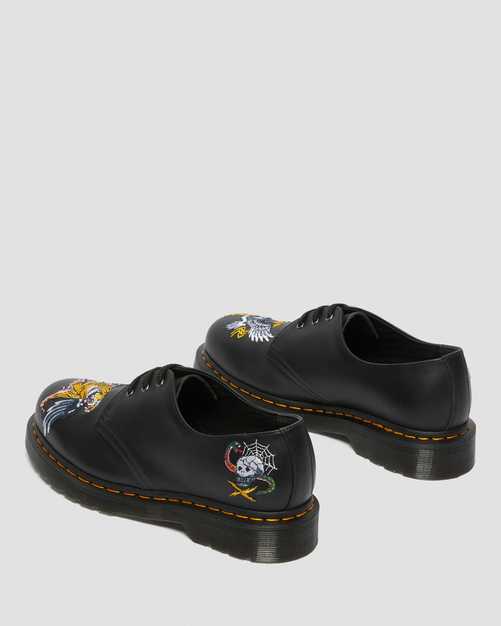 Dr. Martens 1461 Souvenir Black Nappa Oxford Shoes for Men & Women - Classic 3-Eye Lace-Up Style for Casual, Work & Everyday Wear
