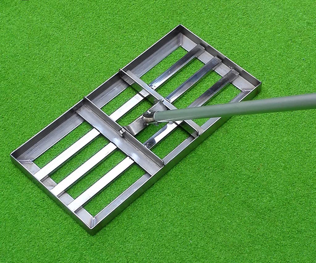 FEFCK Professional Lawn Leveling Rake - Heavy Duty Garden Push Broom with Extra Long Handle for Golf Courses, Yard Maintenance & Landscaping | Perfect for Leveling Grass, Soil & Sand